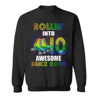 Roller Skating 10Th Birthday Boys Rollin 10 Awesome 2014 Sweatshirt - Monsterry UK