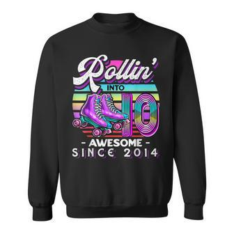 Roller Skating 10Th Birthday Girls Rollin 10 Awesome 2014 Sweatshirt | Mazezy