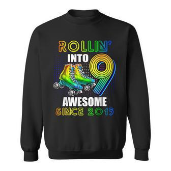 Roller Skating 9Th Birthday Boys Rollin Into 9 Awesome 2015 Sweatshirt - Seseable