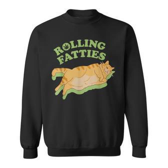 Rolling Fatties Weed Cat Marijuana Sweatshirt - Seseable