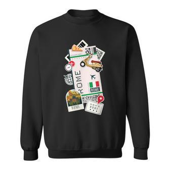Rome Air Ticket Boarding Pass Plane Italy Lover Travel Sweatshirt - Monsterry
