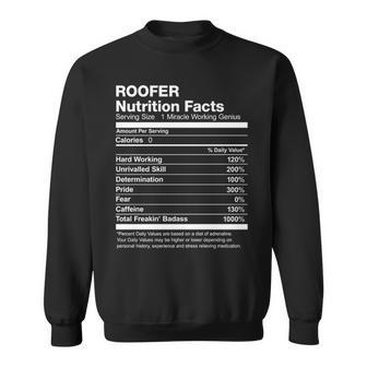 Roofer Nutrition Facts Sweatshirt | Mazezy