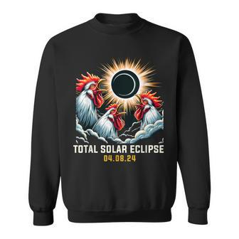 Rooster Howling At Solar Eclipse Sweatshirt | Mazezy