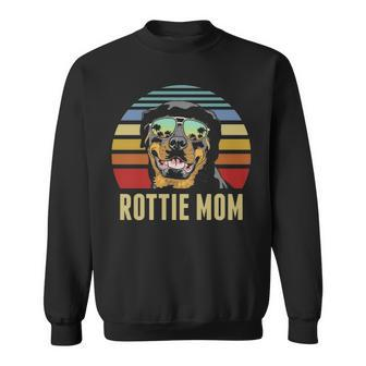 Rottie Mom Rottweiler Dog Vintage Retro Sunset Beach Vibe Sweatshirt | Mazezy