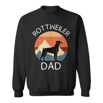 Rottweiler Dog Fathers Day Vintage Pet Rottie Dad Graphic Sweatshirt - Monsterry