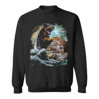 Rottweiler Dog As Kraken Attack A War Ship At High Seas Sweatshirt | Mazezy