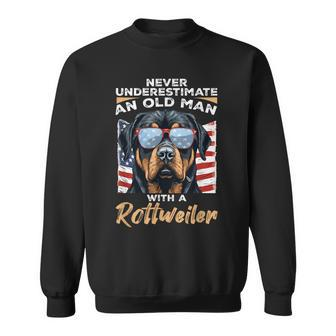 Rottweiler Rottie Dog Pet Never Underestimate An Old Man Sweatshirt | Mazezy