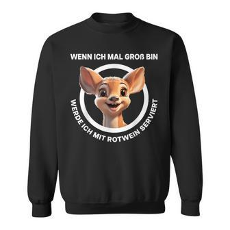 Rotwein Serviertes Hirsch Motiv Schwarz Sweatshirt für Erwachsene - Seseable