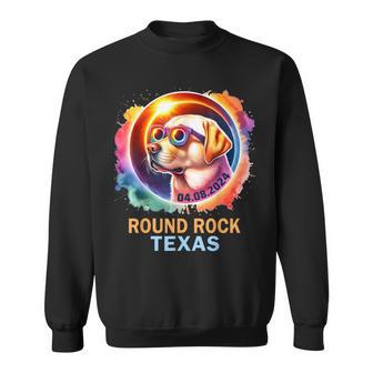 Round Rock Texas Total Solar Eclipse 2024 Labrador Retriever Sweatshirt - Monsterry UK