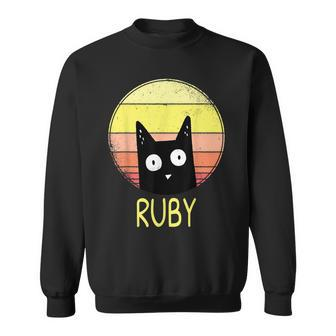 Ruby The Cat For Kitten Owner With The Name Ruby Sweatshirt - Seseable