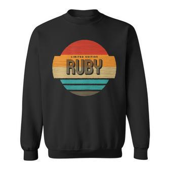 Ruby Name Retro Vintage Sunset Limited Edition Sweatshirt - Seseable