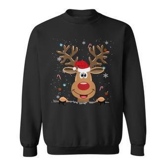 Rudolph Red Nose Reindeer Santa Christmas Sweatshirt - Seseable
