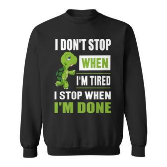 Running I Don't Shop When I'm Tired I Shop When I'm Done Sweatshirt | Mazezy