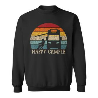Rv Camping 70S 80S Retro Happy Camper Sweatshirt - Seseable