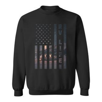 Rv Van Life American Flag Recreational Vehicle Camper Hiker Sweatshirt - Monsterry UK