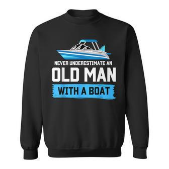 Sailing Sailboat Old Man With Boat Owner Dad Sailor Sweatshirt - Thegiftio UK