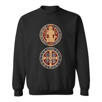 Saint Benedict Sacramental Medal Catholic Sweatshirt - Thegiftio UK