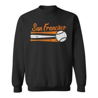 San Francisco Baseball Vintage Distressed Met At Gameday Sweatshirt | Mazezy