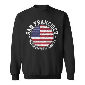 San Francisco USA-Flaggen-Design Schwarz Sweatshirt, Städteliebe Mode - Seseable