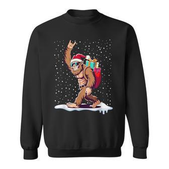 Santa Bigfoot Christmas Rock Style Sasquatch Believe Sweatshirt - Monsterry