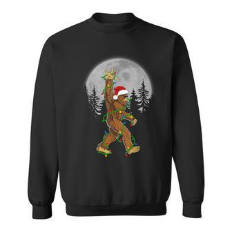 Santa Bigfoot Christmas Sasquatch Rock Roll Believe Pajamas Sweatshirt - Thegiftio UK