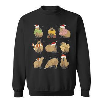 Santa Capybara Crew Christmas Capybaras Lover Xmas Pj Sweatshirt | Mazezy