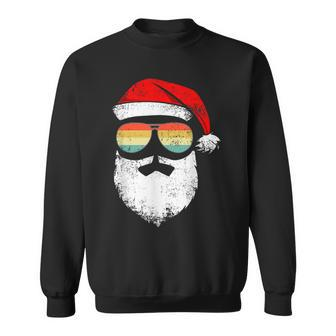 Santa Claus Face Sunglasses Beard Christmas Hat Xmas Sweatshirt - Thegiftio UK