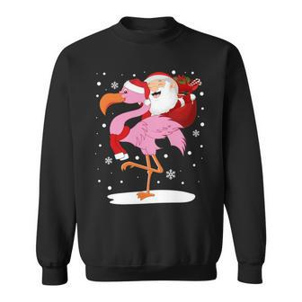 Santa Claus Riding Flamingo Sweatshirt | Mazezy UK