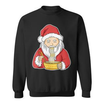 Santa Eating Ramen Christmas Pajama Cool Japanese Food X-Mas Sweatshirt - Monsterry UK