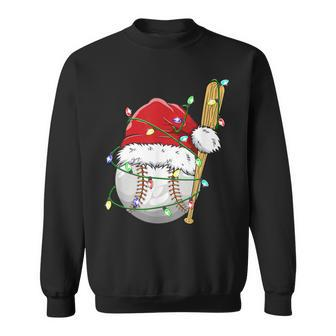 Santa Sports For Boys Christmas Baseball Player Sweatshirt - Monsterry