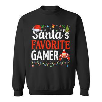 Santa's Favorite Gamer Christmas Gaming Xmas Gamer Sweatshirt - Seseable