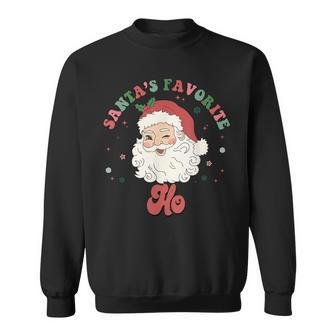 Santa's Favorite Ho Christmas Santa Face Old Xmas Sweatshirt - Monsterry UK