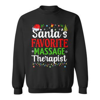 Santa’S Favorite Massage Therapist Christmas Massage Therapy Sweatshirt - Seseable