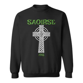 Saoirse Meaning Freedom Irish Republican With Celtic Cross Sweatshirt - Thegiftio UK