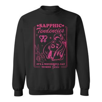 Sapphic Tendencies Sapphic Retro Lesbian Sweatshirt - Monsterry CA