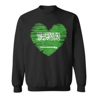 Saudi Arabia Heart Saudi Arabian Flag Ksa Pride Sweatshirt - Monsterry DE