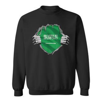 Saudi Super Saudi Arabian Flag Saudi Arabia Roots Sweatshirt - Monsterry AU