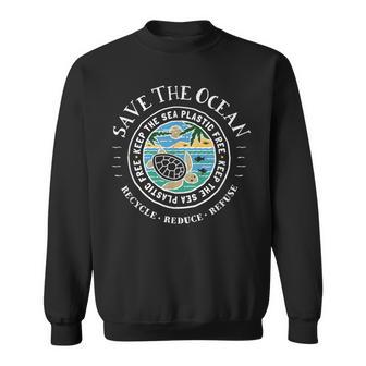 Save The Ocean T Keep The Sea Plastic Free Turtle Sweatshirt - Thegiftio UK