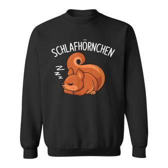 Schlafhörnchen Squirrel Sleep Pyjama Slogan Black Sweatshirt - Seseable