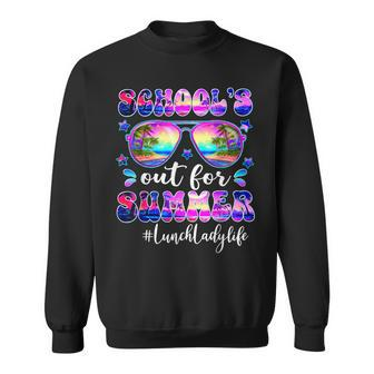 School's Out For Summer Lunch Lady Life Sunglasses Tie Dye Sweatshirt - Seseable