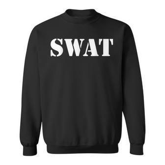 Schwarzes SWAT Sweatshirt mit Aufdruck, Polizei Motiv Tee - Seseable