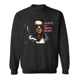 Schwarzes Sweatshirt mit Actionfilm-Motiv und Spruch, Kino Fan Bekleidung - Seseable