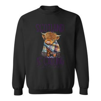 Scotland Is Calling And I Must Go Highland Cow Sweatshirt - Monsterry