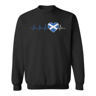Scottish Flag Heartbeat Alba Scotland Country Scots Sweatshirt - Thegiftio UK