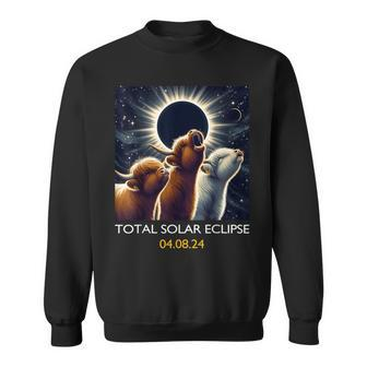 Scottish Highland Cow Howling At Total Solar Eclipse 2024 Sweatshirt - Monsterry CA