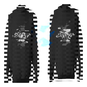 Scottish Map And Flag Souvenir Distressed Scotland Sweatshirt - Thegiftio