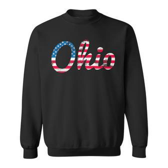 Script Ohio Usa Pride Stars And Stripes Flag Sweatshirt - Monsterry AU