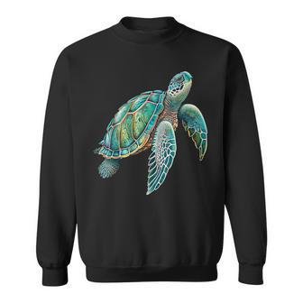 Sea Turtle Beach Lover Ocean Animal Graphic Novelty Womens Sweatshirt | Mazezy