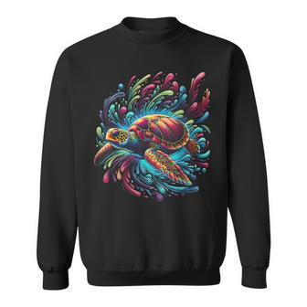 Sea Turtle Beach Lover Ocean Animal Graphic Novelty Womens Sweatshirt - Monsterry DE