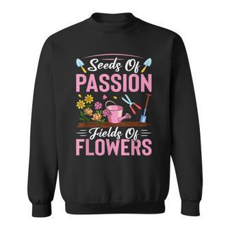 Seed Of Flowers-Fields Of Flowers Gardener Trimmer Landscape Sweatshirt - Monsterry